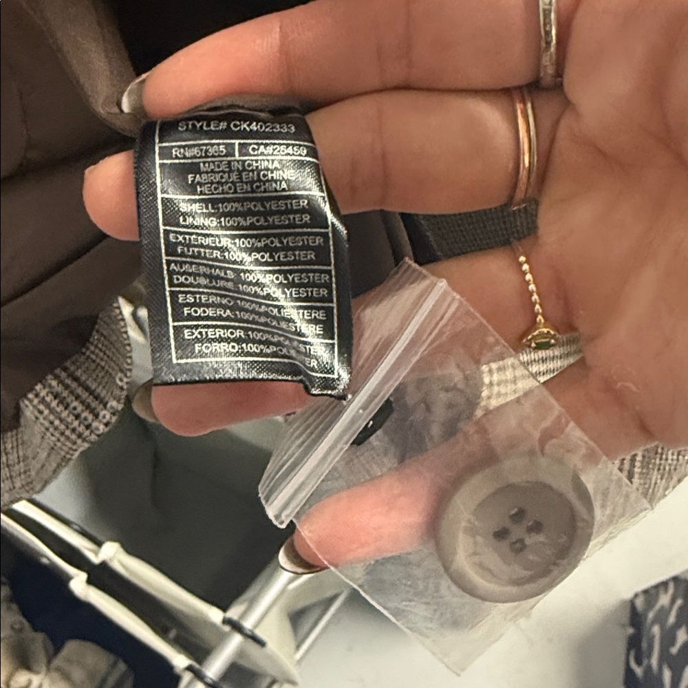 cupcakes & cashmere Brown Plaid Sequin Blazer - NWT Size Small - Picture 5 of 5